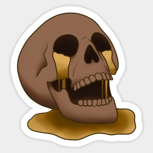 Skull Fountain (Gold) Sticker